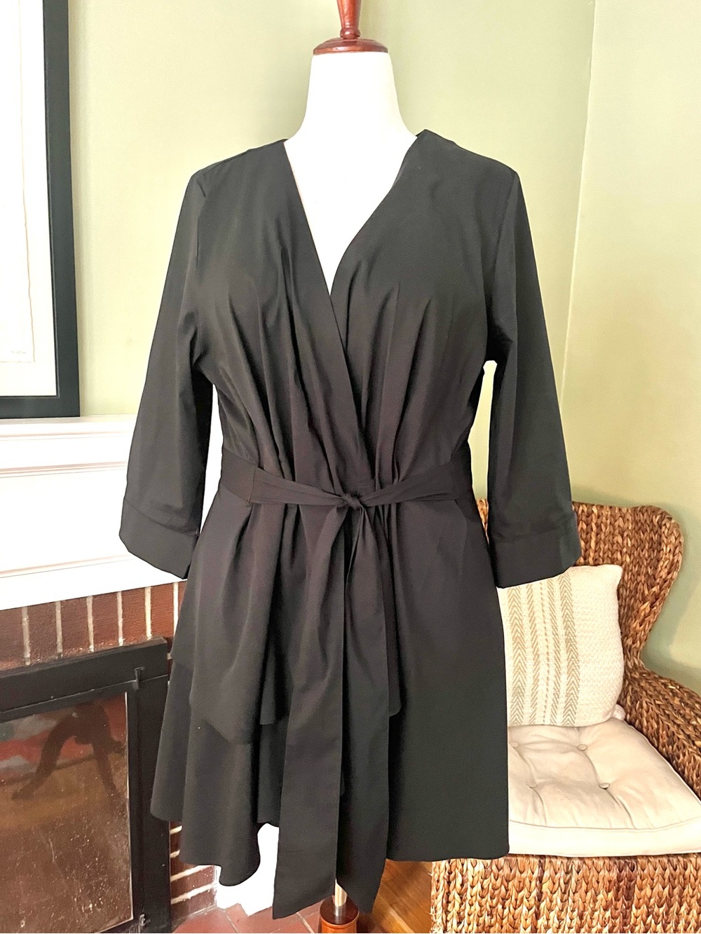 Eloquii Black Wrap-Front Tunic | High-Low Hem | Size 18